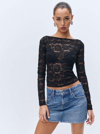 Adriano Lace Knit Top