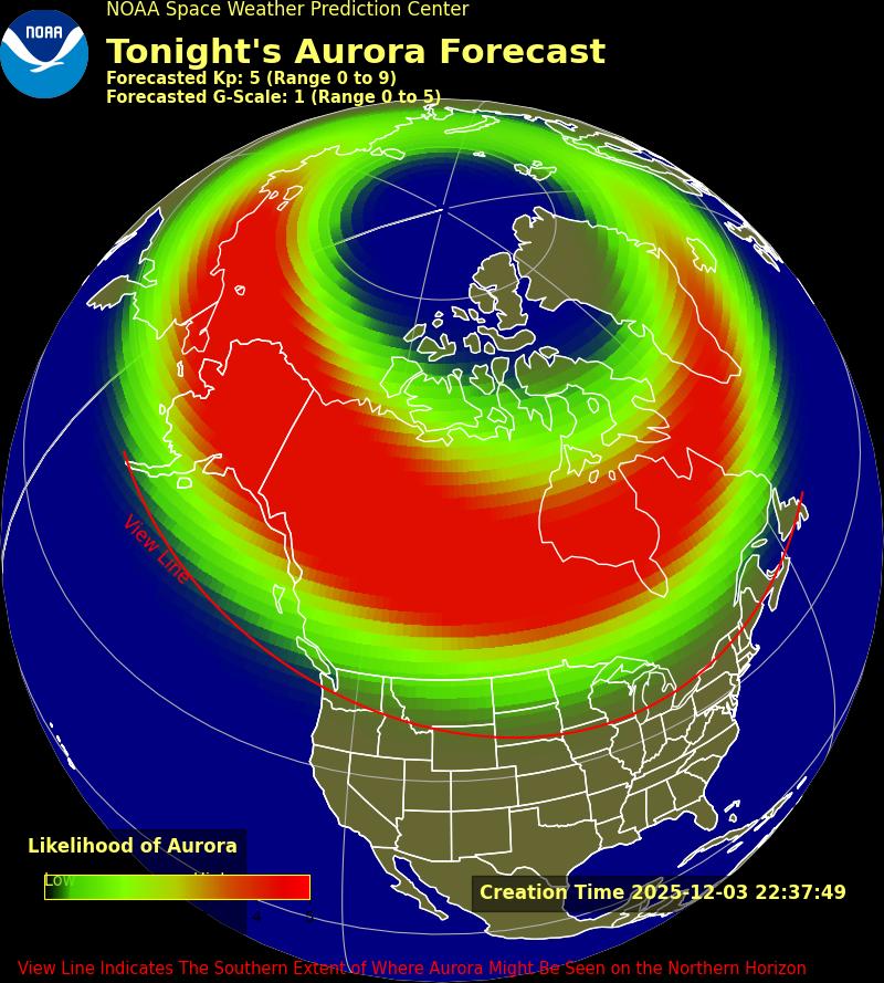 Tonight's aurora forecast