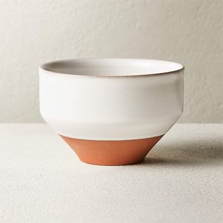 white and terracotta mini bowl