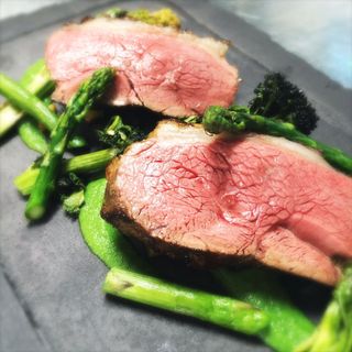 Lamb Rump with Asparagus and Broccoli from Nick Deverell Smith at The Churchill Arms