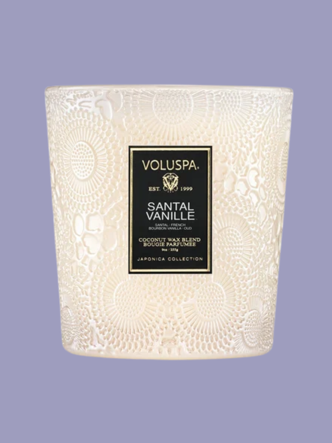 A santal vanilla classic candle from Voluspa