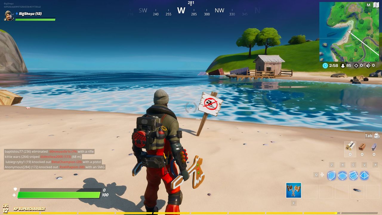 no swimming sign fortnite