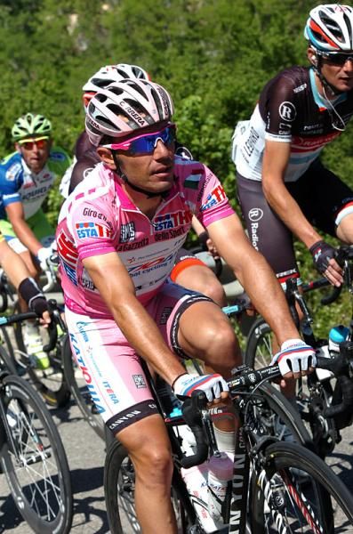 Giro leader Joaquim Rodriguez (Katusha) resplendent in pink.