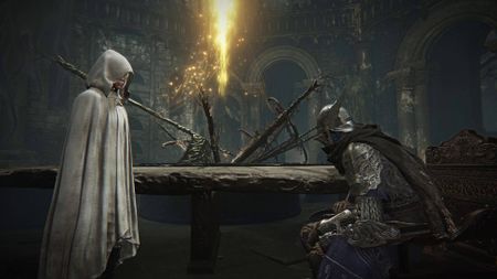 Elden Ring Nightreign Priestess and Wylder in Roundtable Hold