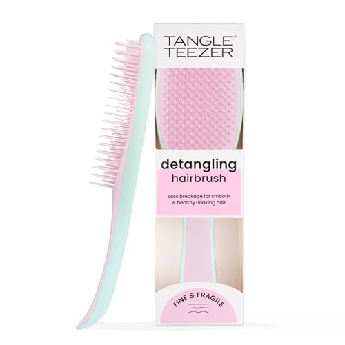 Tangle Teezer Fine &amp;amp; Fragile Ultimate Detangler Brush, Dry &amp;amp; Wet Hair Brush to Detangle &amp;amp; Reduce Breakage, Marshmallow Pink &amp;amp; Mint
