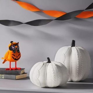 Two knit white pumpkins from Target