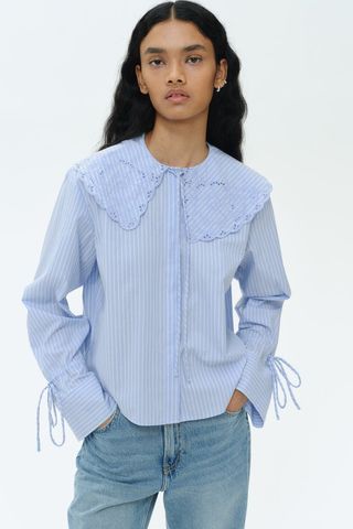 Poplin Blouse With Eyelet Embroidery