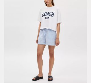 COACH®, Striped Seersucker Shorts
