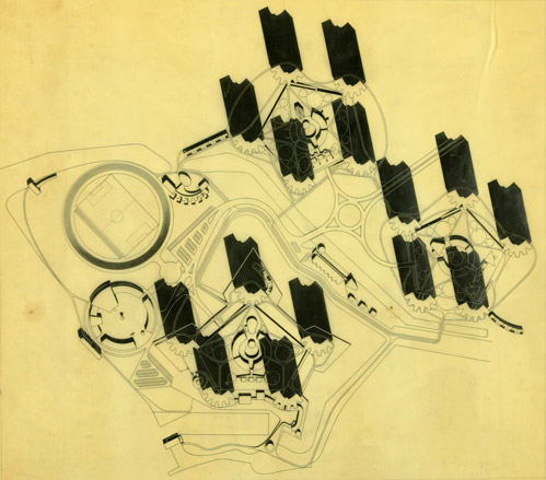 Satellite City Lillo, implantation plan in Antwerp