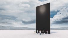 Here, a concept image of a futuristic monolith in the desert. This is not an artist's conception of Earth's black box.