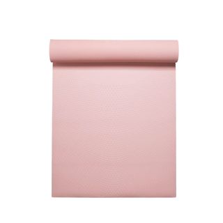pastel pink workout mat halfway rolled up from lululemon