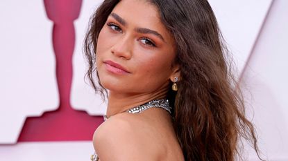 Zendaya, earing and necklace detail, attends the 93rd Annual Academy Awards