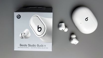 Beats Studio Buds Plus on a desk