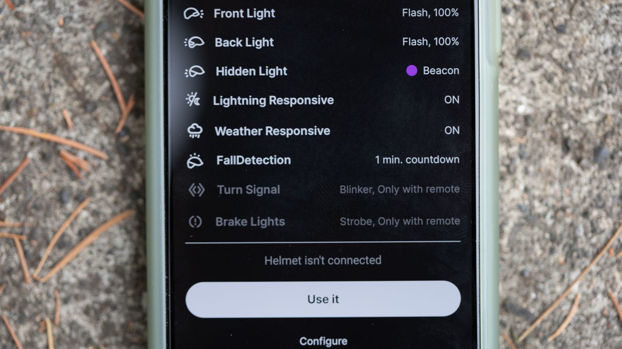 Unit1 Faro helmet settings as specified