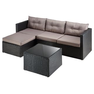 Vonhaus Antigua four Seater Garden Corner Sofa and Table set