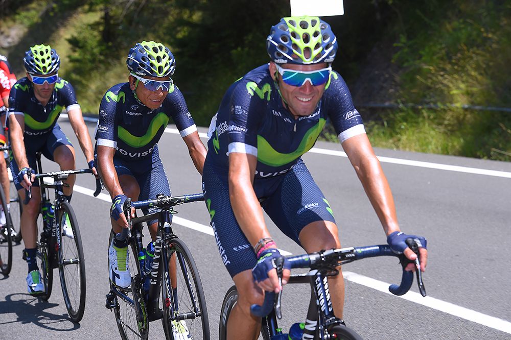 Alejandro Valverde was all smiles during stage 9
