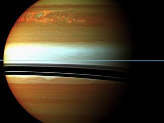 An enormous northern storm rages on Saturn.