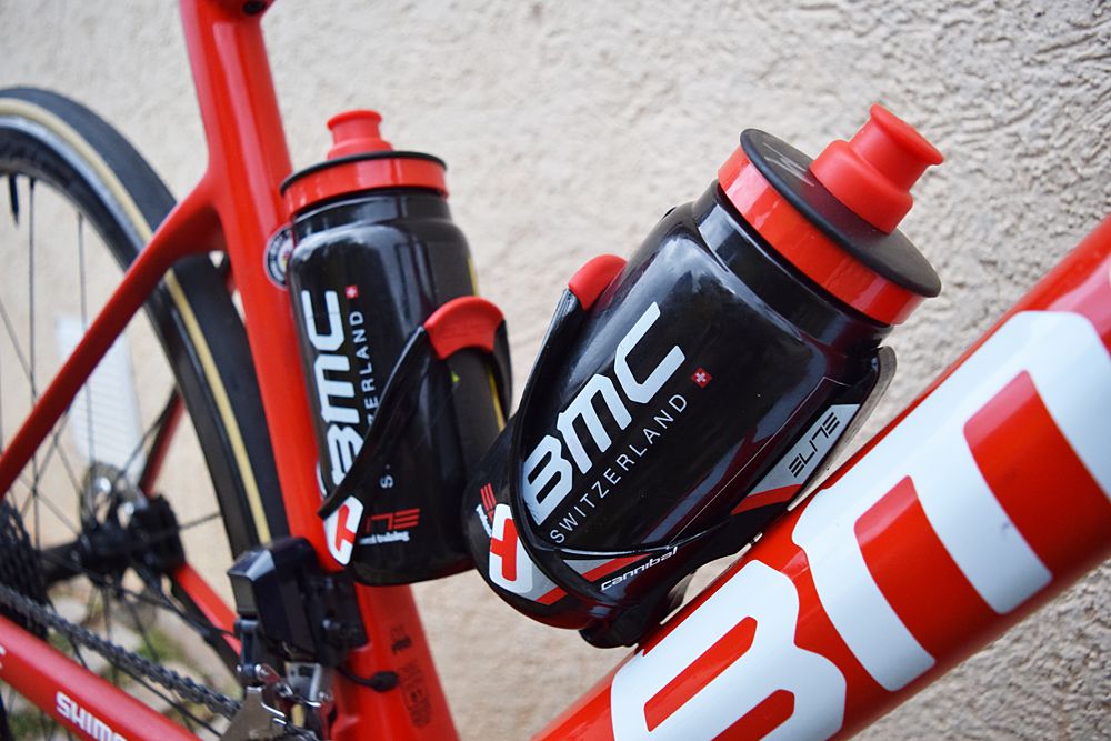 Elite Cannibal cages and team edition bidons for BMC Racing