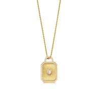 Missoma, Gold Moonstone Square Locket Rope Necklace, $220