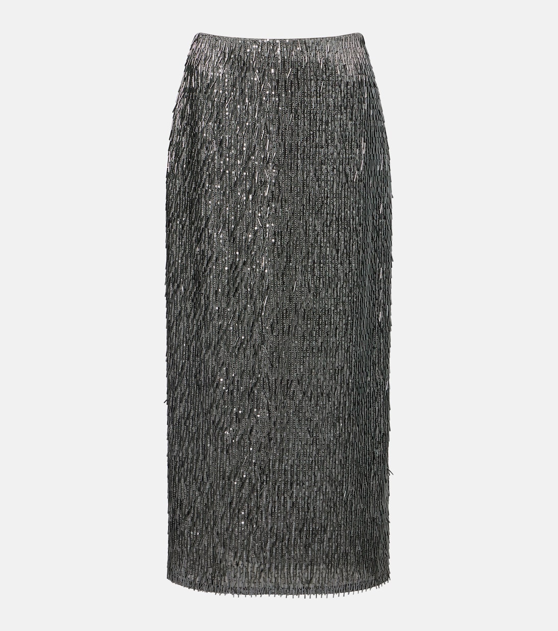 Sequined High-Rise Pencil Skirt in Silver - Erdem