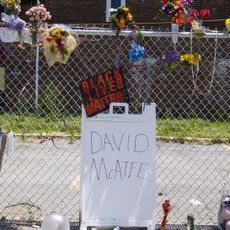 louisville, ky june 06 general view of a makeshift memorial for david mcatee outside the location where he was shot and killed by police in the early hours of monday morning on june 6, 2020 in louisville, united states this is the 12th day of protests since george floyd died in minneapolis police custody on may 25 photo by brett carlsengetty images