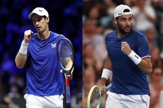 A collage of Andy Murray (left) and Matteo Berrettini (right)