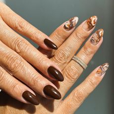 Brown milky nails