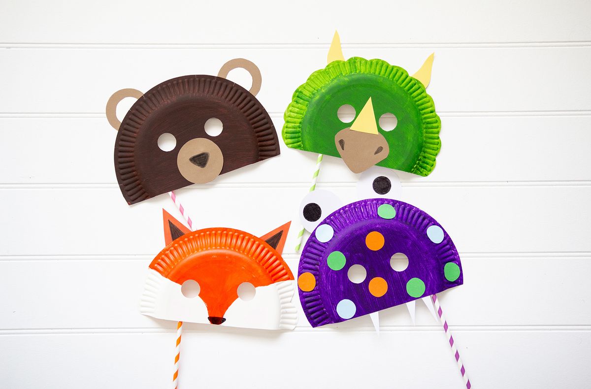 How to make paper plate masks into their favourite creatures