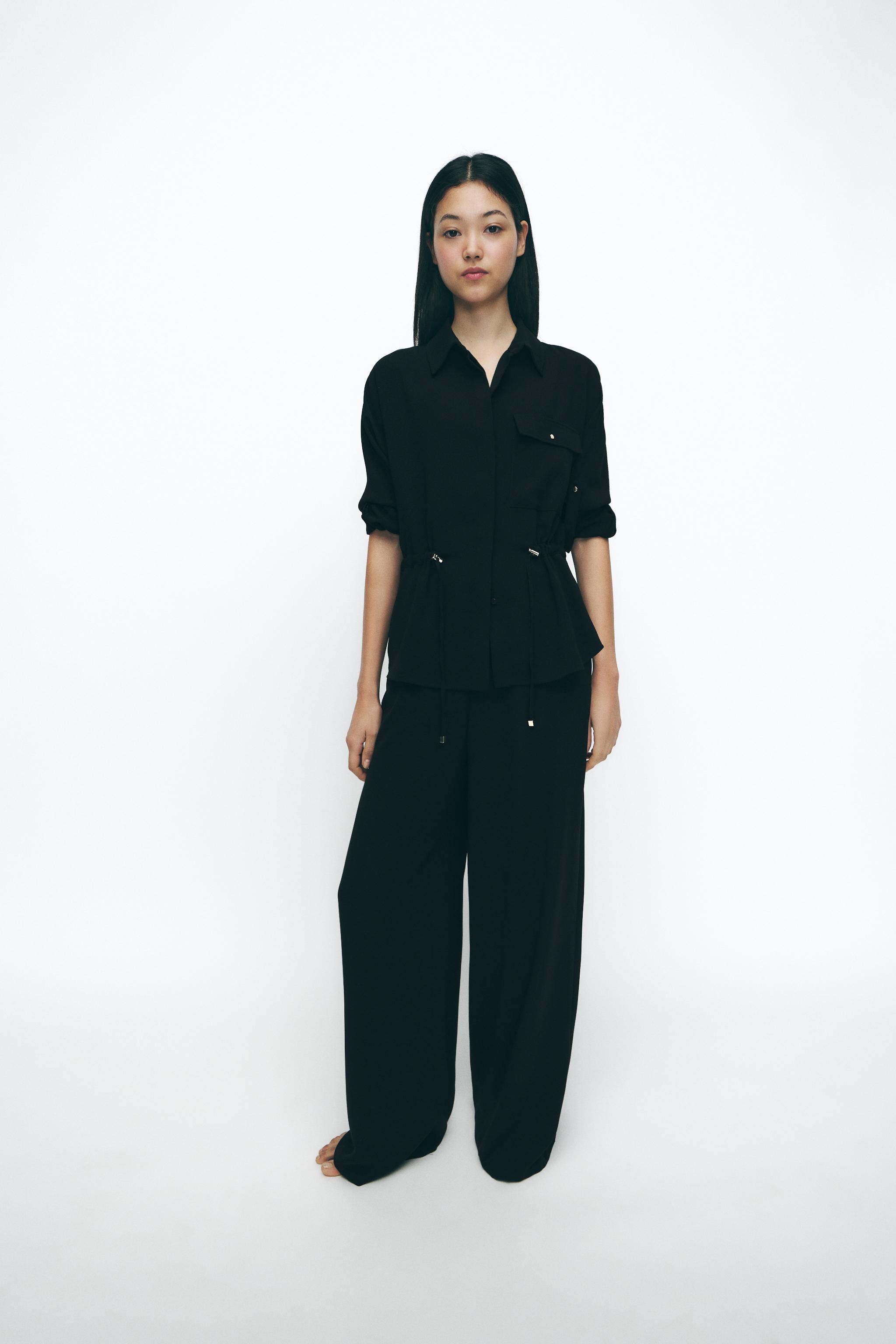 Wide-Leg Crepe Trousers