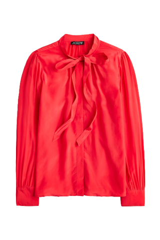 J.Crew Tie-Neck Top in Crepe De Chine (Was $118) 