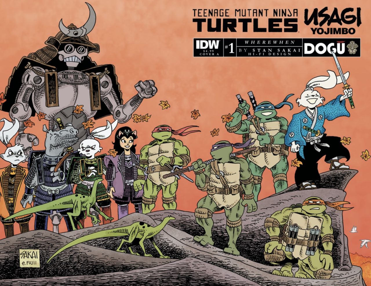 Teenage Mutant Ninja Turtles/Usagi Yojimbo: WhereWhen #1 art
