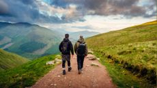 Two men hiking in the UK
