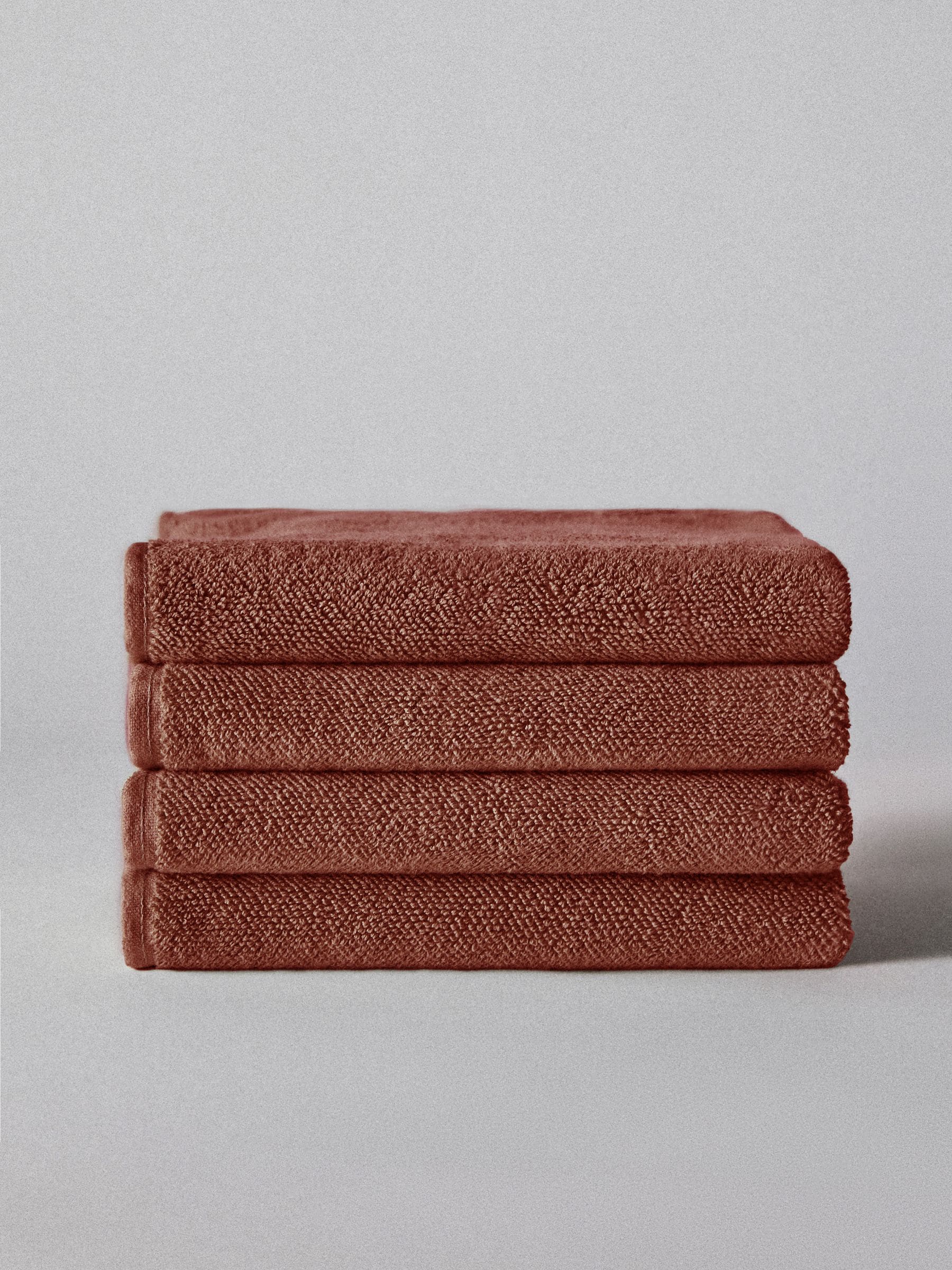 The Set Rust Set of 4 Popcorn Textured Hand Towels
