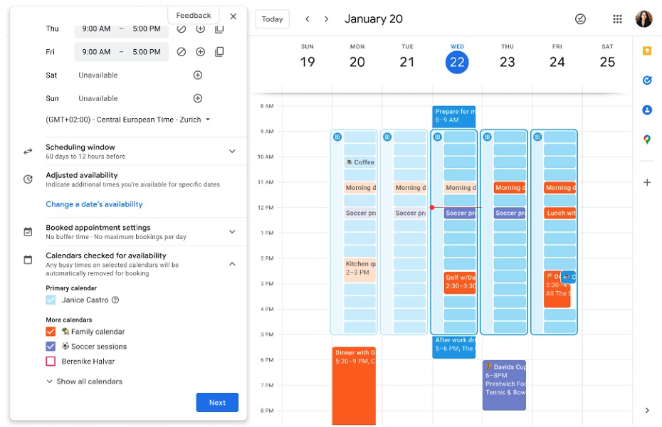 Control de calendario múltiple de Google Calendar