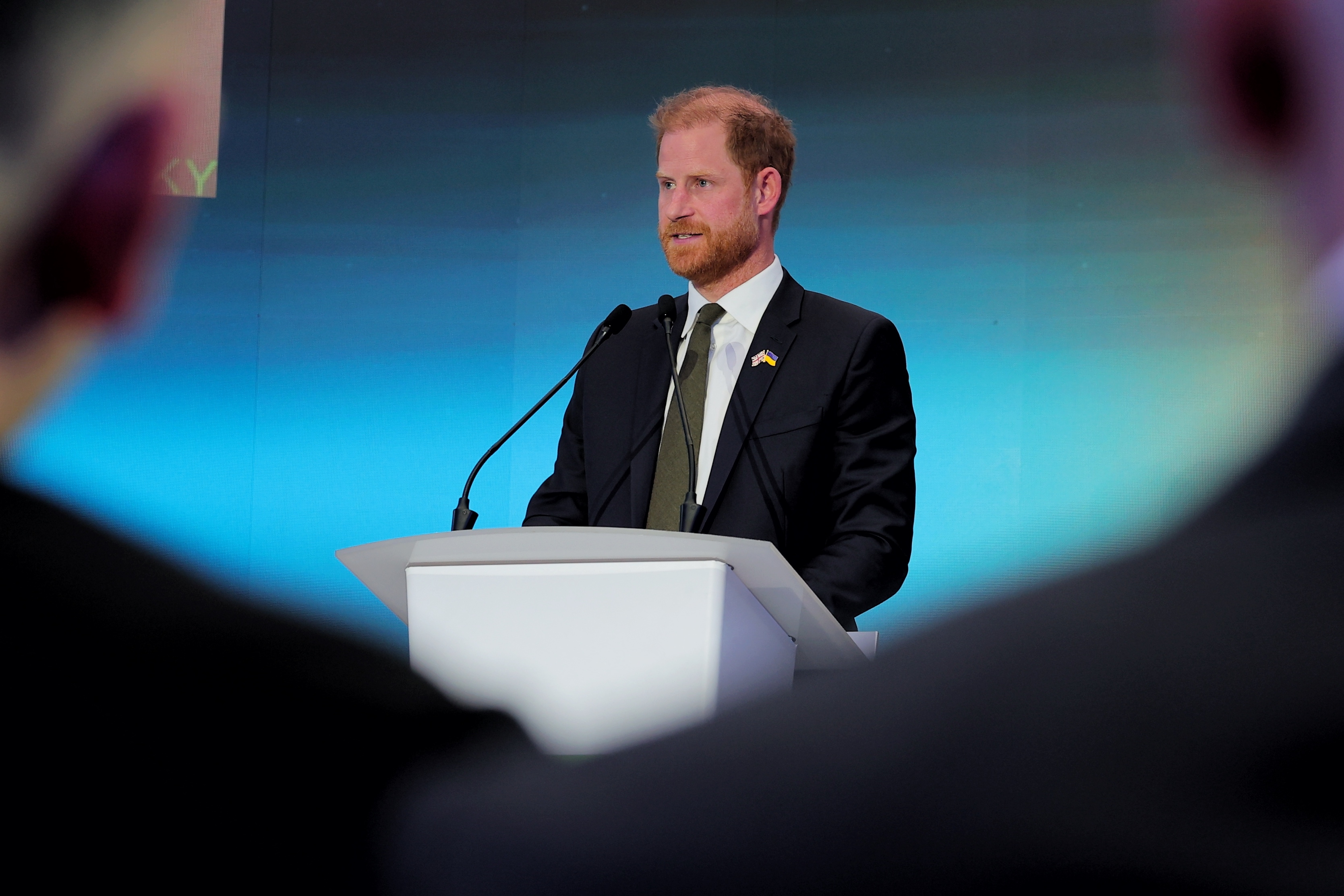 Prince Harry giving a speech