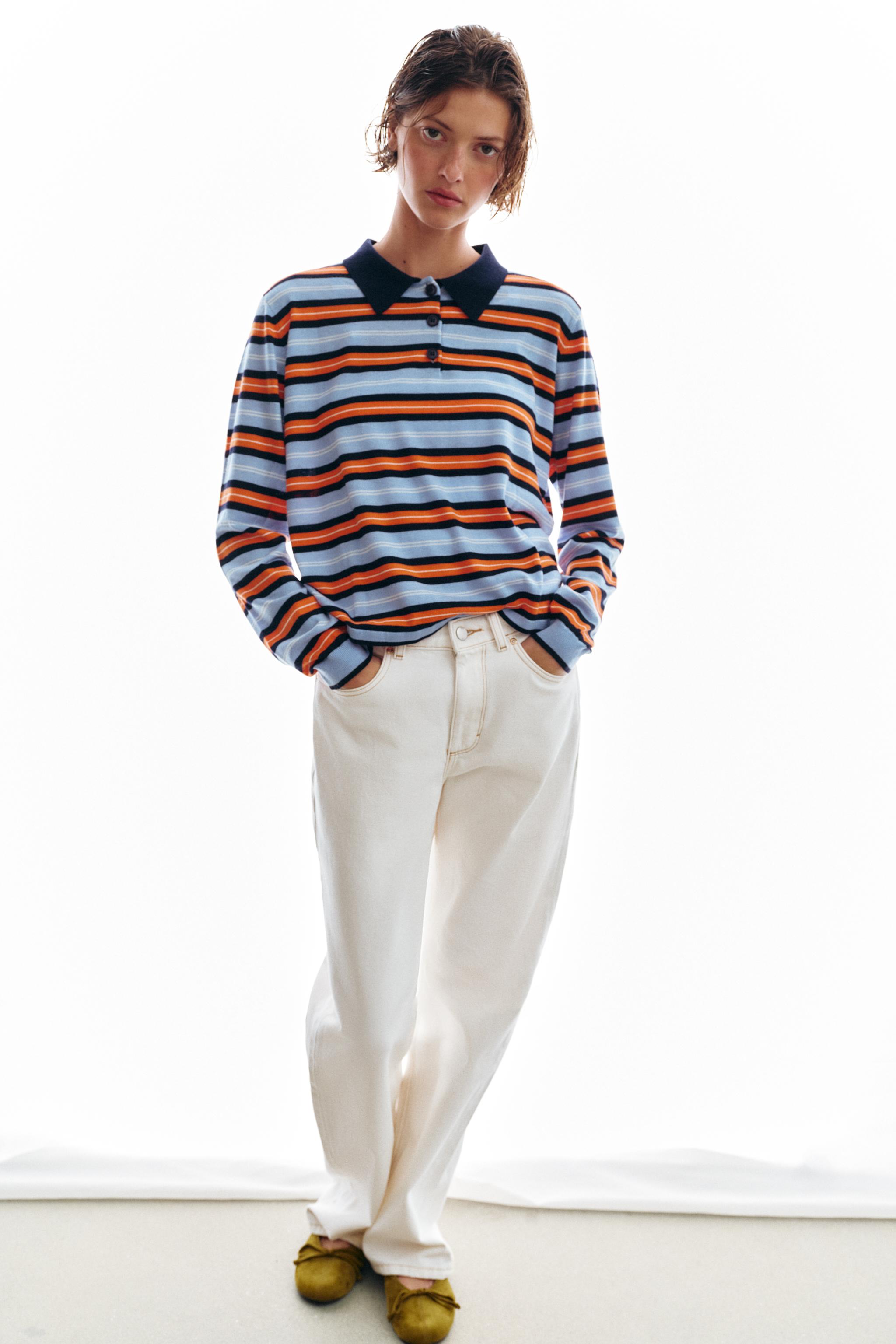 Striped Knit Polo