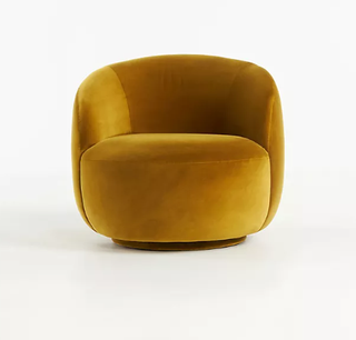 Yellow swivel accent chair