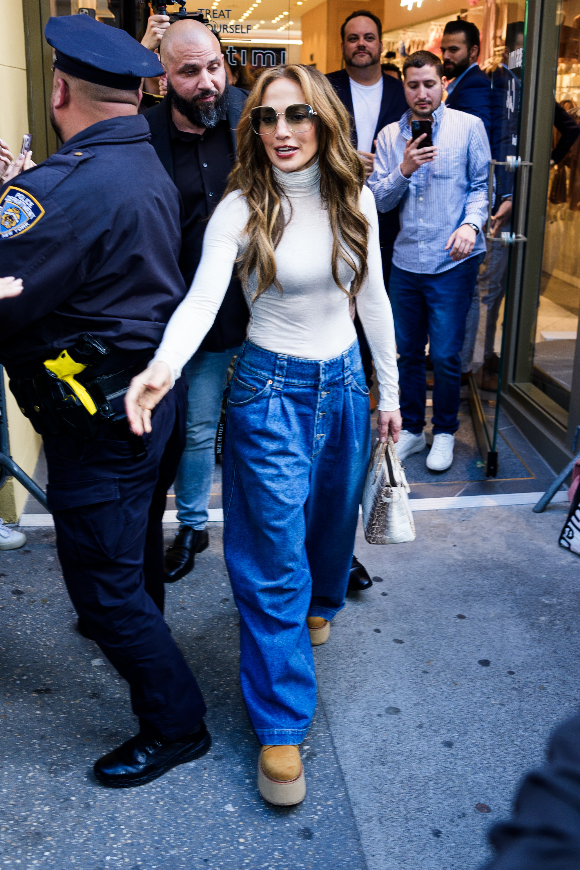 JLo combines comfy and stylish in baggy jeans and trainers | Woman & Home