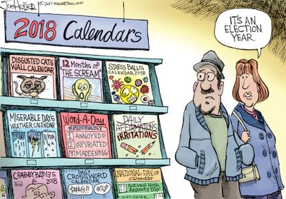 Political cartoon U.S. New Year 2018 election