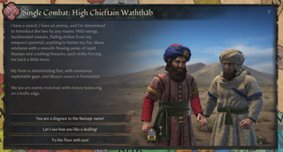 The new duelling system in Crusader Kings 3.