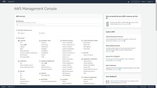 Amazon Web Services' management console