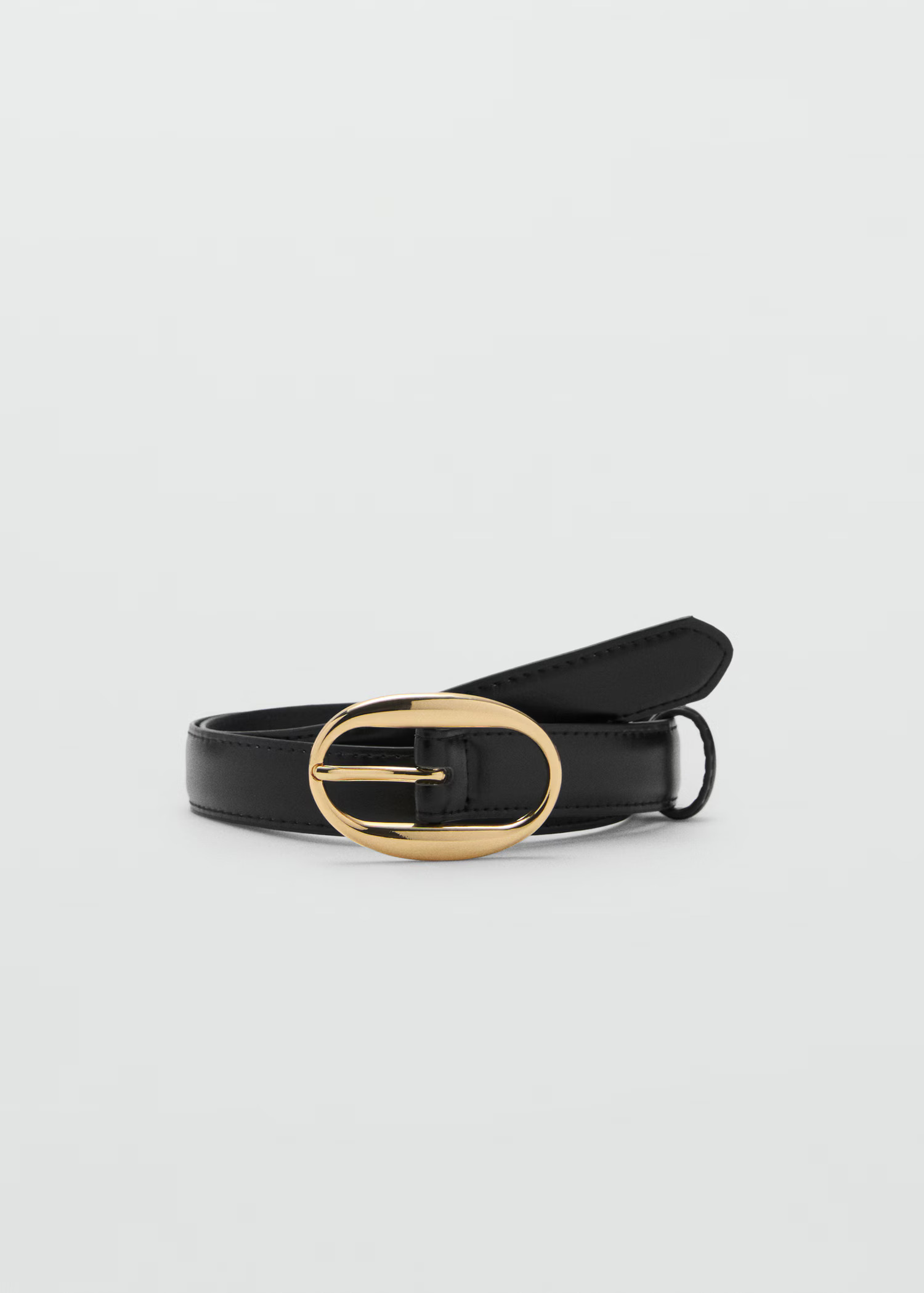 Black belt with gold hardware
