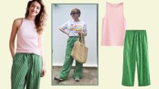 a model and matilda wearing the next pyjama set