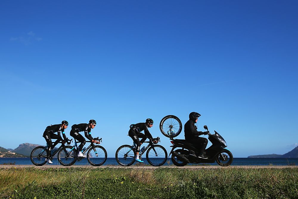 A little bit of motor pacing for Team Sky in Mallorca