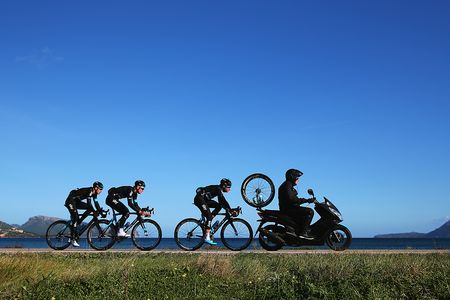 A little bit of motor pacing for Team Sky in Mallorca