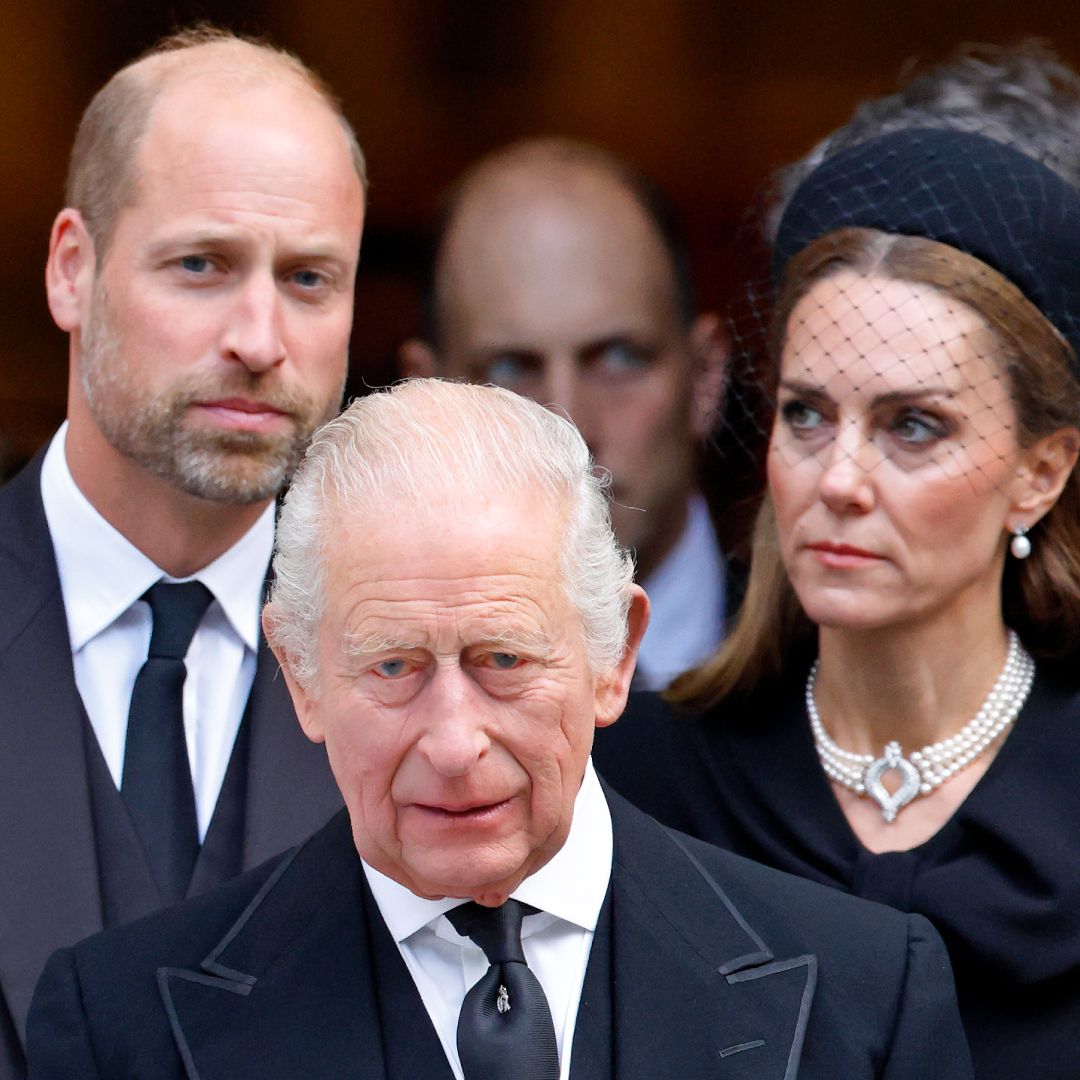 King Charles, Prince William and Kate Middleton wearing black at the Duchess of Kent&#039;s funeral