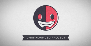 red/black smiling masked face logo for Dimensional Ink unannounced MMO