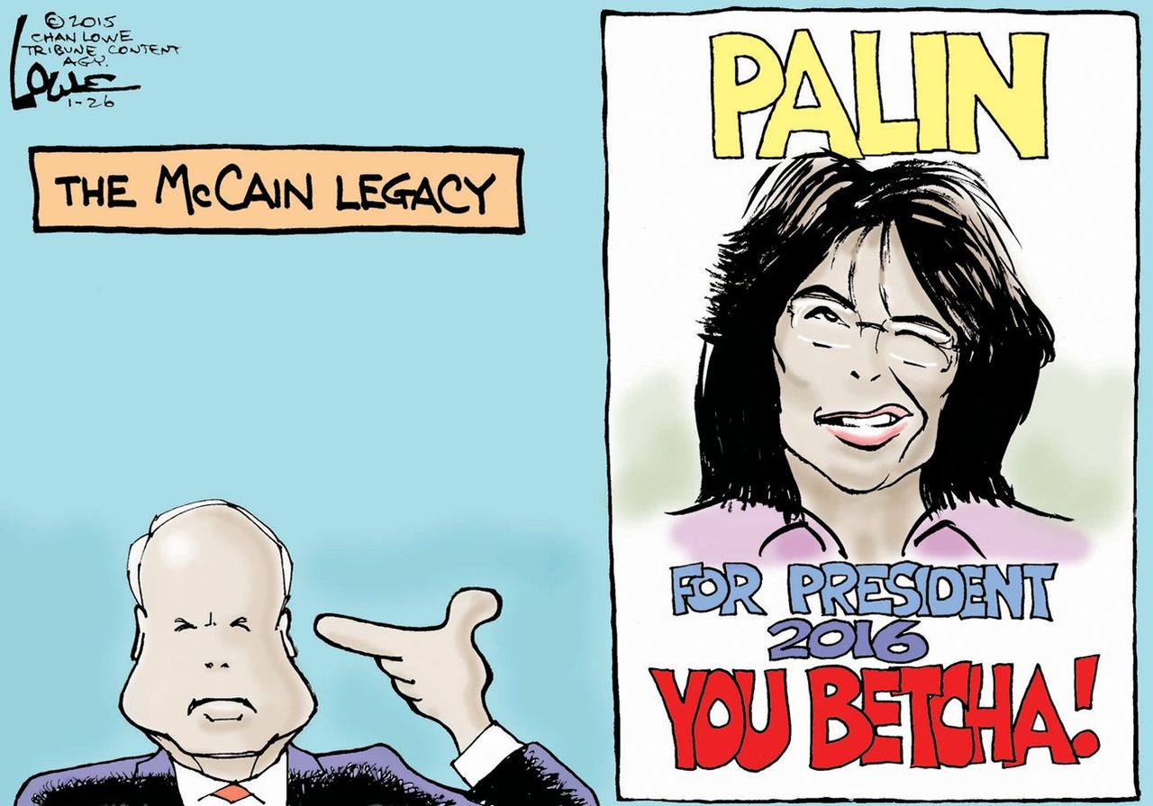 Political cartoon U.S. election Sarah Palin