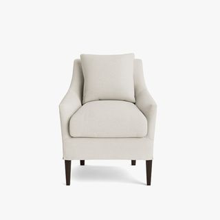 A white slipcover dining chair