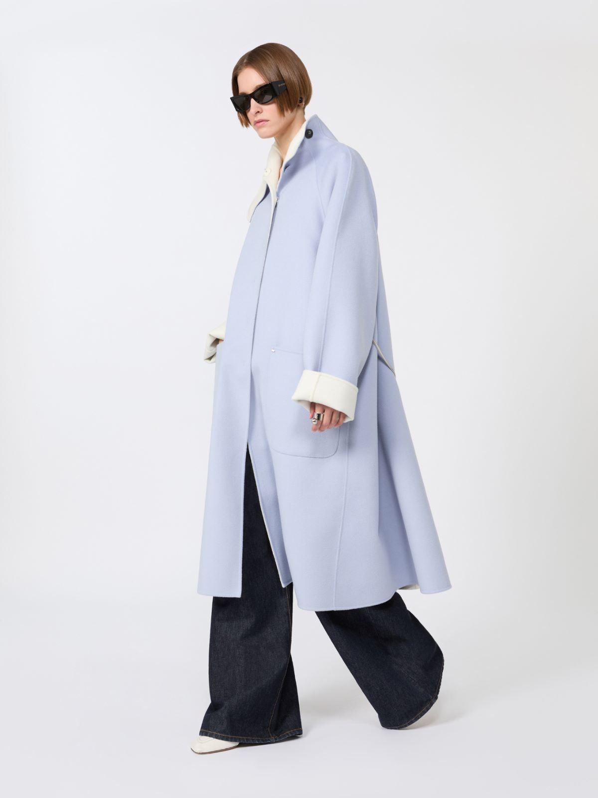 Reversible Pure Wool Coat - Avio